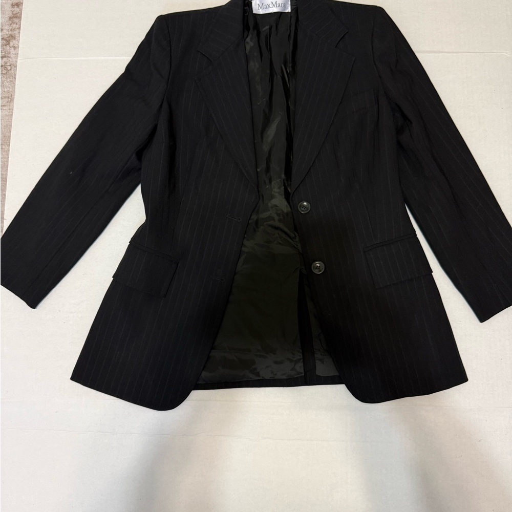 MaxMara Charcoal with Pinstripe women’s pant suit.